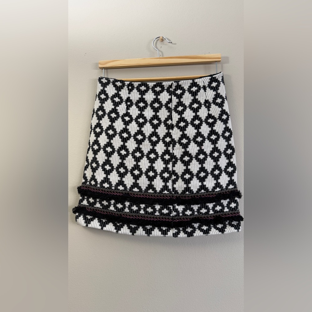 Merona Black and White Patterned Skirt